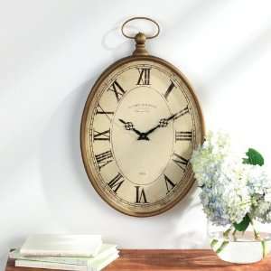  Brown Retro Metal Wall Clock: Home & Kitchen