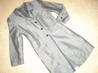   chesterfield lightweight coat long jacket gray lined sz 10 M  