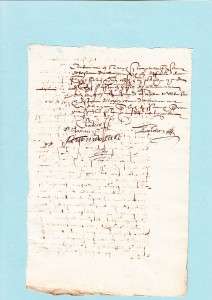100300   OLD FRENCH DOCUMENT   1608