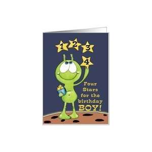  Four Year Old Boy Alien and Stars Card Toys & Games