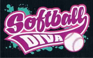 SOFTBALL DIVA Cool Sport Team Funny Softball T Shirt  