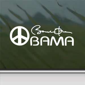  PRESIDENT BARACK OBAMA FOR PEACE White Sticker Laptop Vinyl White 