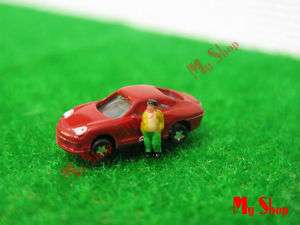100 PAINTED FIGURES + 5 Cars 1:220 Model Train Scale Z  
