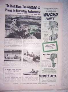 1953 Wizard Outboard Ad Twin 6 Shark River Florida j  