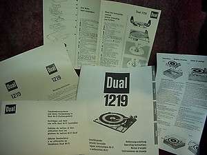 DUAL 1219 TURNTABLE COMPLETE OWNERS MANUAL PACKAGE  