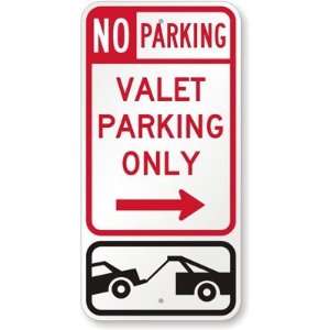 No Parking Valet Parking Only (with Right Arrow)(with Car 