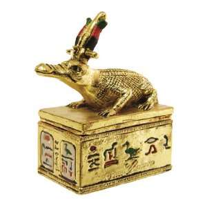   Egyptian Sobek Crocodile Gold Plated Pewter Box 6233