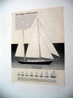 Cheoy Lee Luders Clipper 42 Yacht boat 1971 print Ad  
