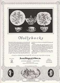 1927 Josiah Wedgwood & Sons Ad Hollyhocks Pattern China  