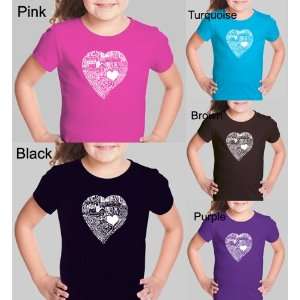 Girls PURPLE Heart 44 Shirt XL   Created using the word Love in 44 