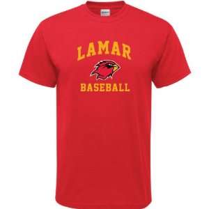  Lamar Cardinals Red Baseball Arch T Shirt: Sports 