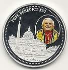 LIBERIA 2005 $5 PROOF   POPE BENEDICT XVI COLORIZED    CLAD w/.999 