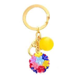 [Aznavour] Ball Flower key Chain / Yellow. Office 