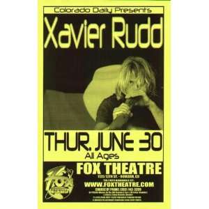  Xavier Rudd Boulder Original Concert Poster