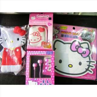 Hello Kitty Grab Bag 4 pcs LOT Pen Case Earphones Mobile Phone Pad  