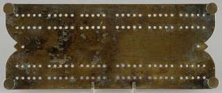05772 English Georgian Brass Cribbage Board c. 1775  