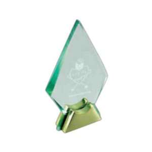 Diamond glass award, w 5 1/2 x 8 1/2. 