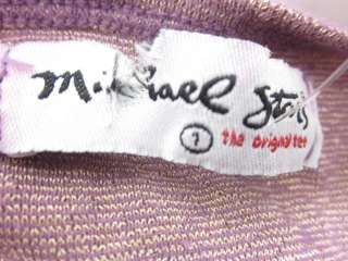 LOT 2 MICHAEL STARS Purple Pink Lurex Shirts Sz OS  
