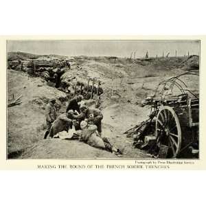  1917 Print World War I French Somme Trench Warfare Red Cross WWI 