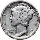 1937 MERCURY DIME SILVER COIN CHOICE BU FB items in World Coins and 