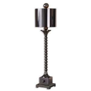 Uttermost 32.8 Inch Bellucci Buffet Lamp In Black Chrome Plated Metal 