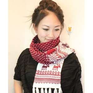  WSWS Red Reindeer Scarf 