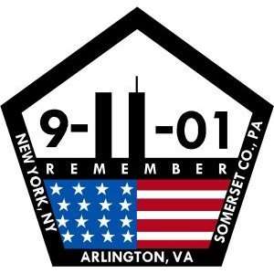  Firefighter Sticker   911 Pentagon Memorial Deca in 4 x 4 