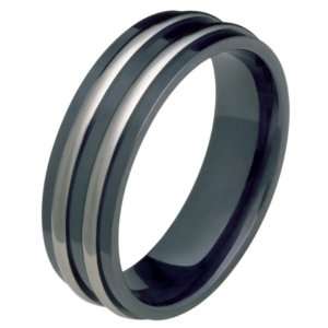   Black Titanium Wedding Band for Him and/or Her Alain Raphael Jewelry