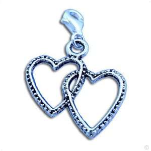   Hearts in Love #9024 dualheart, bracelet Charm  Phone Charm Jewelry