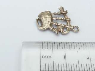 3g *8 Vintage 925 Sterling Silver Charm SCOTTISH BAGPIPES  