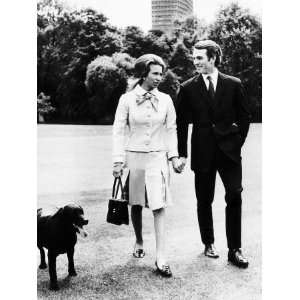  Princess Anne Walking with Her Fiance Mark Phillips After 