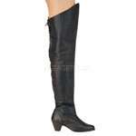 Pleaser Boot Maiden High Heel 2 1/2 Thigh High Black Leather Women 