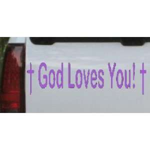 God Loves You Christian Car Window Wall Laptop Decal Sticker    Purple 