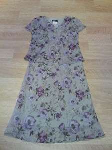 NEW Miss Dorby Short Sleeve 2 Layer Crinkle Floral Sun Dress Womans 