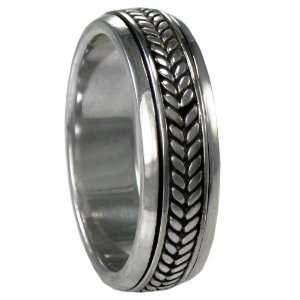 Silver Celtic Knot Braided Spinner Worry Ring for men or women (sz 4 