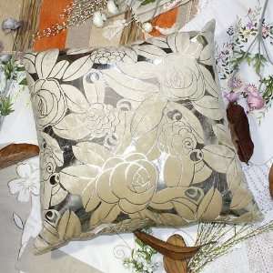 Bettino   [Silver Beige Rose] Decorative Pillow Cushion / Floor 