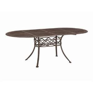   96 Oval Metal Madrid Top Dining Table Cinnamon Finish: Home & Kitchen