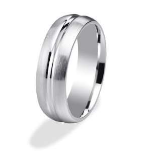  7mm 14 KT White Gold Mens Wedding Band 14K 979: Jewelry