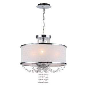 Crystorama 9804 CH Allure Collection 3 Light Pendant, Polished Chrome 