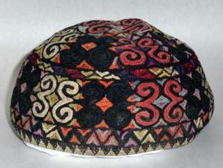   19th century hand embroidered YARMULKE KIPPAH BUKHARIAN (A)  