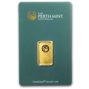  (5 gm) .9999+ Gold Bar   Perth Mint (In Assay Card 