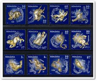   stamps astronomy astrology astrological signs Romania 2011 MNH  