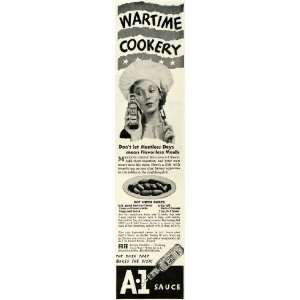 1943 Ad A1 Steak Sauce Meat Flavor Meals Wartime Food   Original Print 