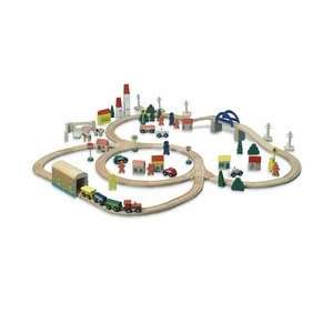  Yukon Express 100 Piece Wooden Train Set Toys & Games