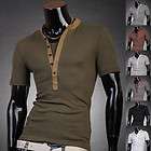 3mu Designer Mens Casual V Neck T Shirts Top Tee Stylish Trend XS S M 