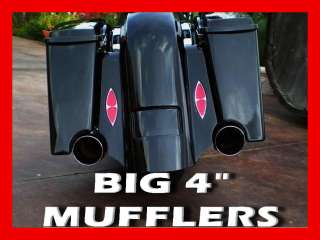   Big 4 Coned Slip On Mufflers For 1995 Thru 2012 Harley Touring Models