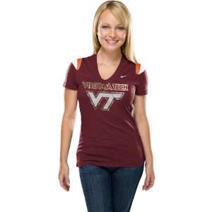 Virginia Tech Hokies Womens Maroon Nike 2011 Football Replica T Shirt