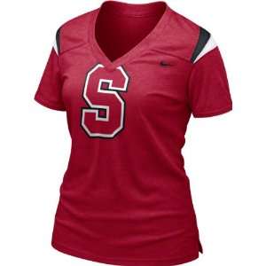   Stanford Cardinal Womens Nike White Football Replica Tee: Sports