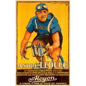  Andre Leducq Alcyon Vintage Giclee Bicycle Poster 