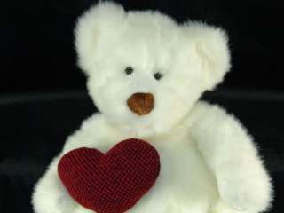 15 Plush Russ White Teddy Bear Hugs Valentine Heart  